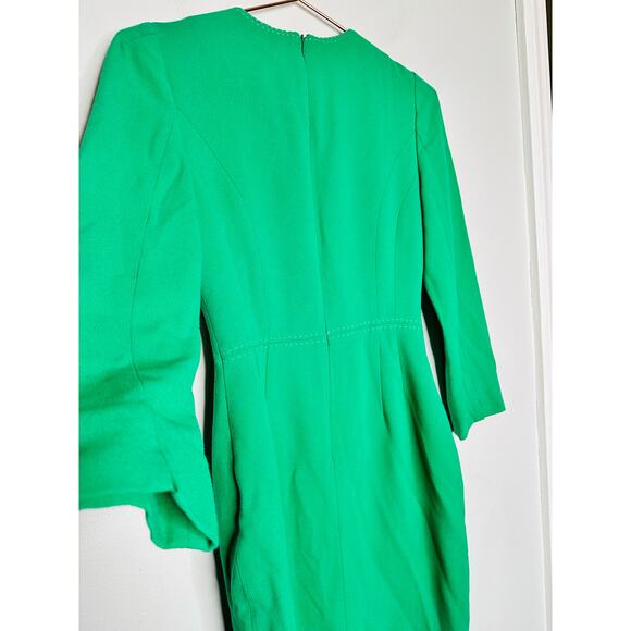 L.K. BENNETT Emerald Green Crew Neckline Everett Sheath Midi Dress Size US 2 - Picture 10 of 15